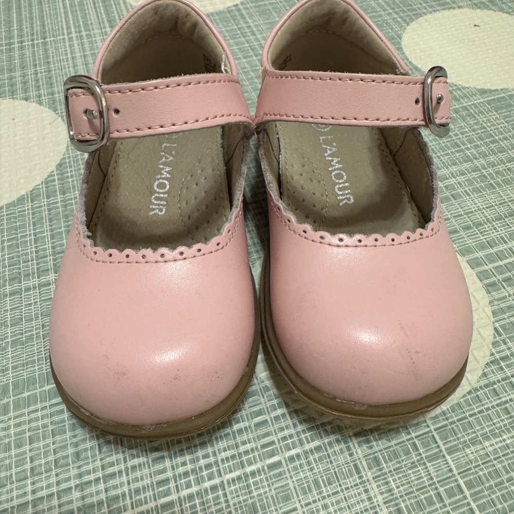 L'Amour Pink Kids Mary Jane Shoes